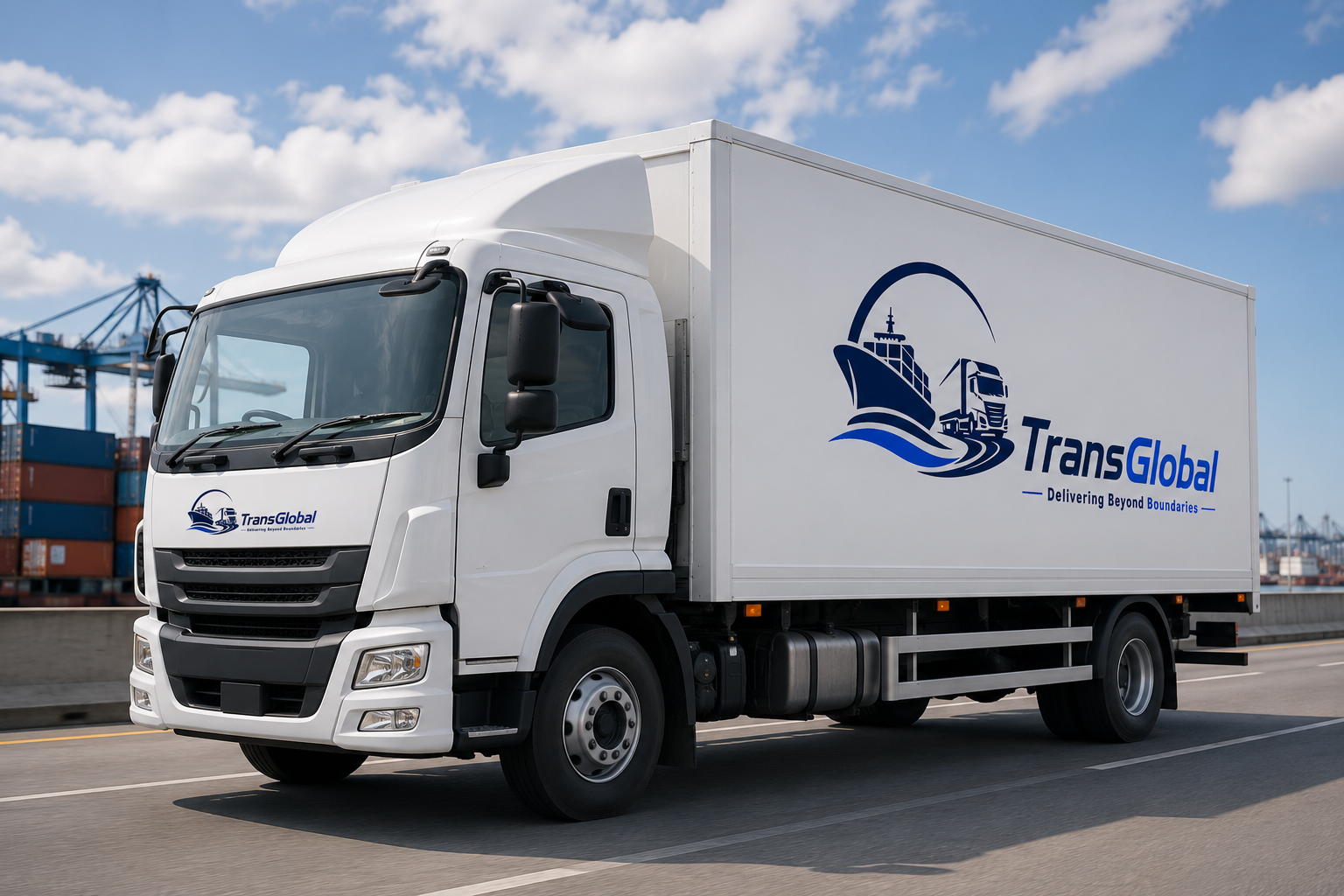TransGlobal branded freight truck on the road